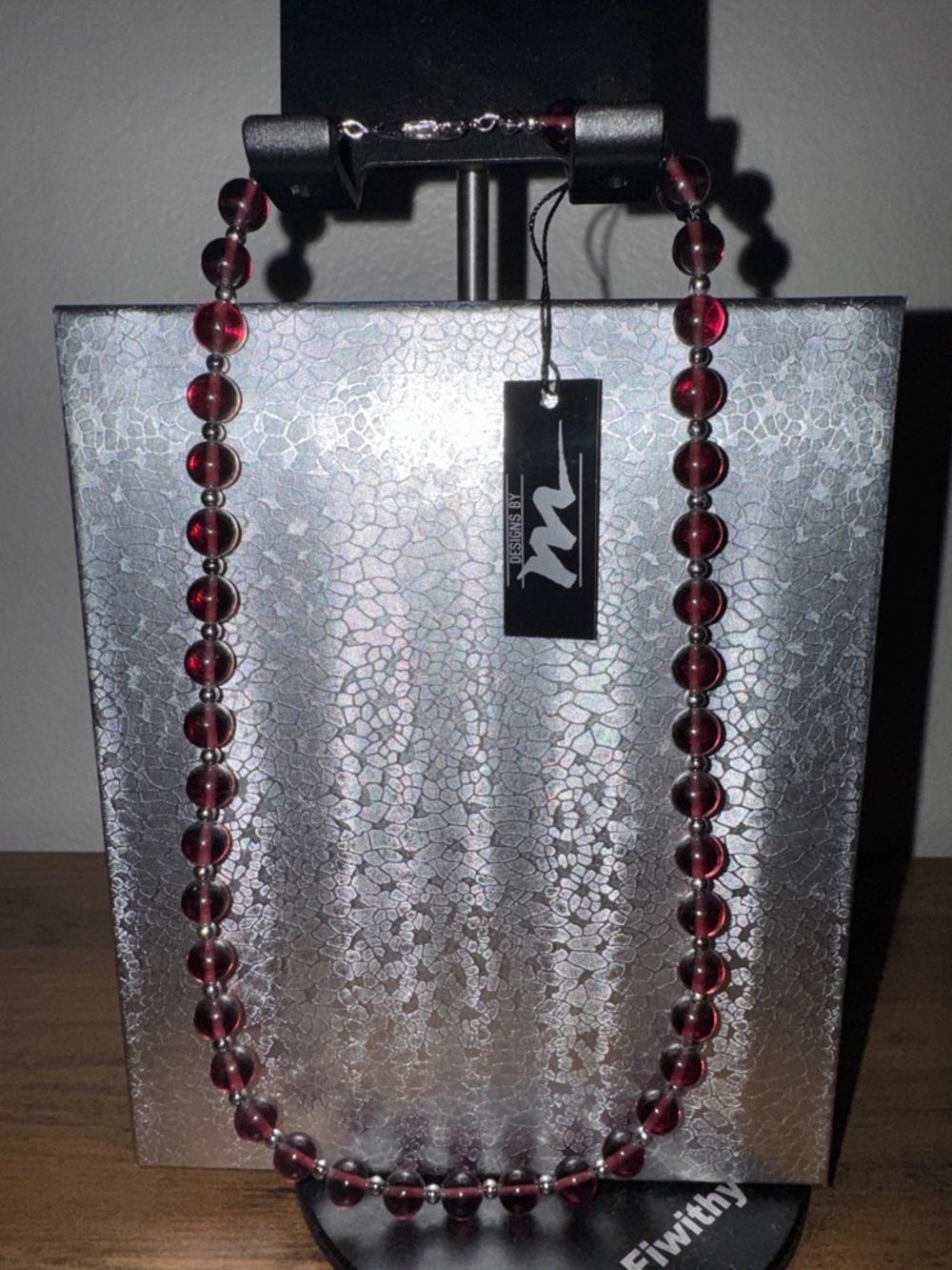 Faux Amethyst Glass Beads Necklace